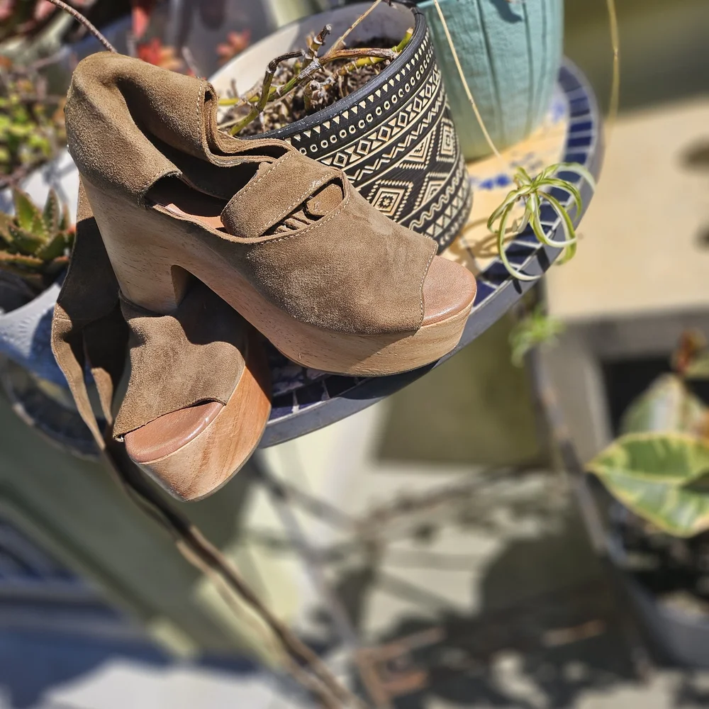 Free People Brown Suede Platform Heels